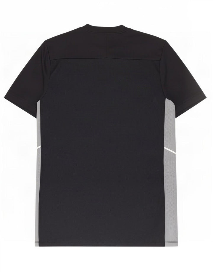 Nike Herren Dri Fit Slim T-Shirt Top Mittelschwarzes Colourblock-Polyester