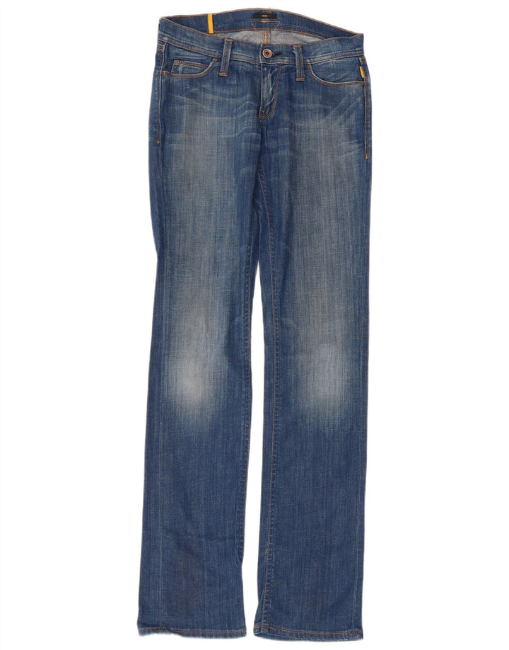 MELTIN' POT Damen Mesh Straight Jeans W26 L34 Blaue Baumwolle