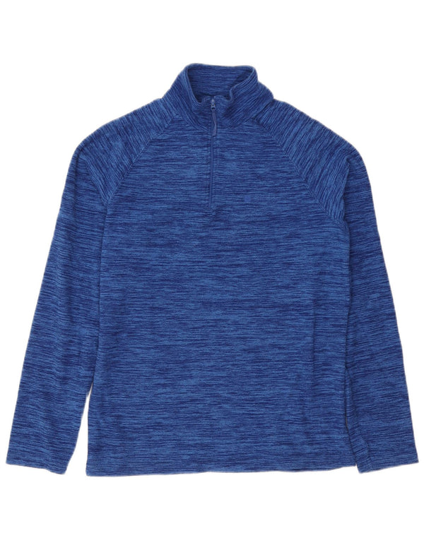Mountain Warehouse Herren-Fleecepullover mit Reißverschluss am Hals, XS, Marineblau gefleckt
