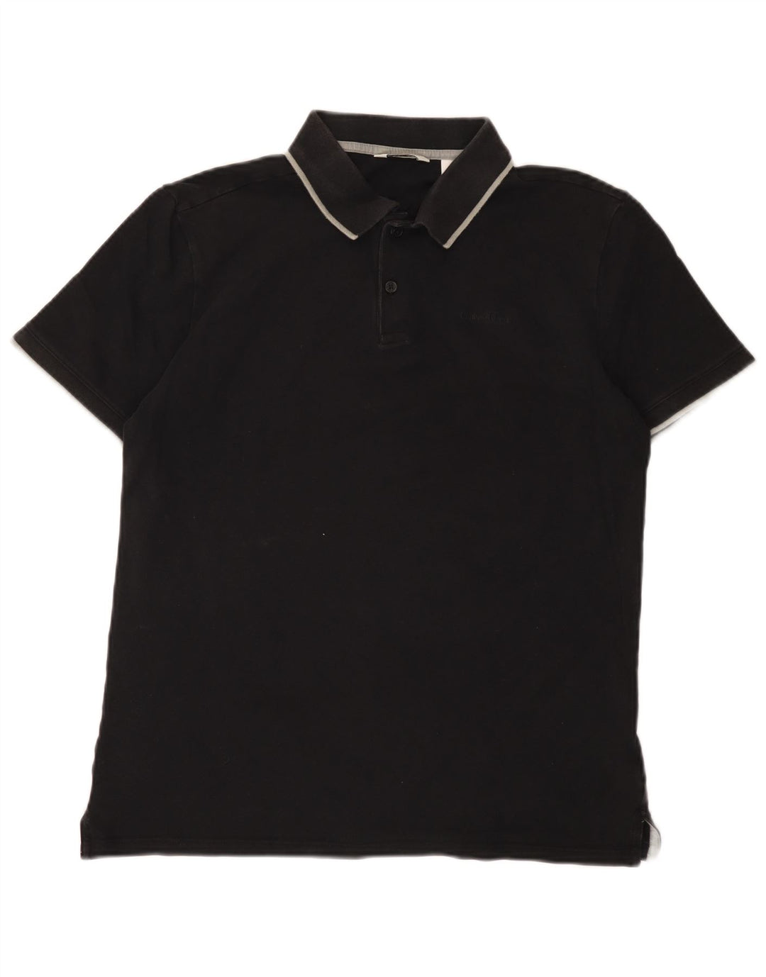 Calvin Klein Herren-Poloshirt, mittelgroß, schwarze Baumwolle