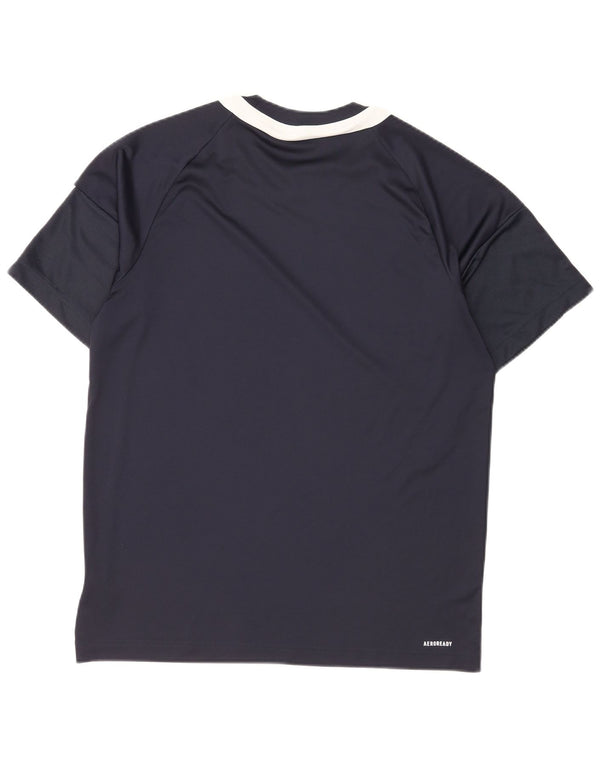 Adidas Herren Aeroready T-Shirt mit normaler Passform, mittleres Marineblau, Farbblock