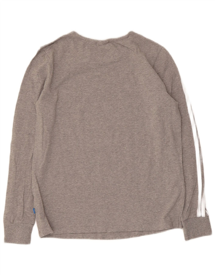 Adidas Damen Grafik-Sweatshirt-Pullover UK 12 Mittelgrauer Farbblock
