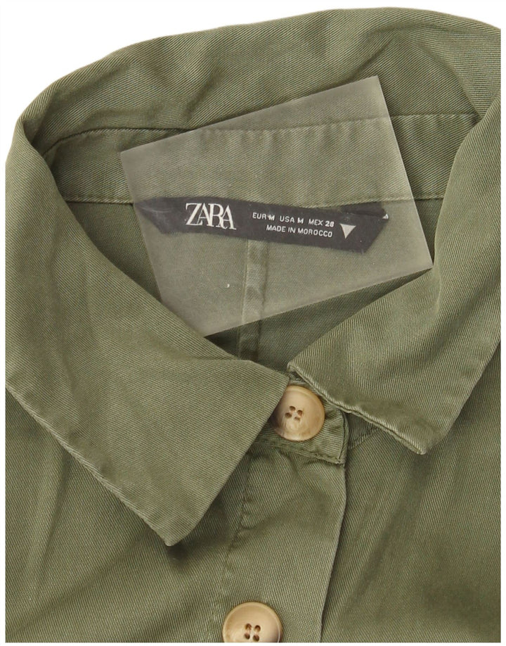 Zara Damen A-Linien-Kleid UK 12 Medium Khaki