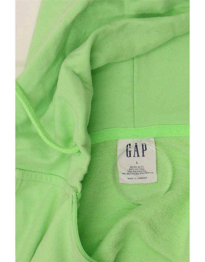 GAP Damen-Kapuzenpullover mit grafischem Reißverschluss, UK 16, Größe L, grün, Baumwolle