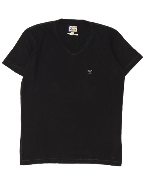 Diesel Herren-T-Shirt mit normaler Passform, mittelschwarze Baumwolle