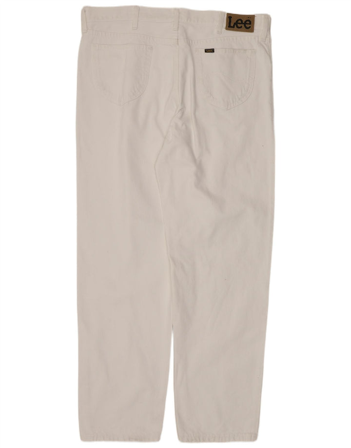 LEE Herren Kansas Straight Jeans W40 L34 Weiße Baumwolle