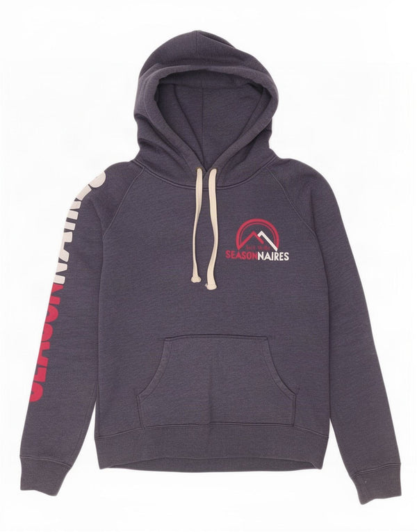 Jack Wills Damen-Pullover mit grafischem Kapuzenpullover, Größe M, Marineblau, Baumwolle, UK 12