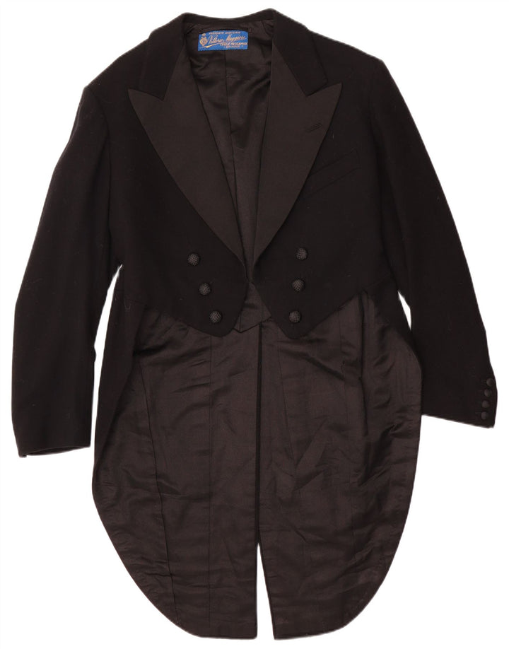 Vintage Herren Tailcoat Blazer Jacke UK 36 Small Schwarz