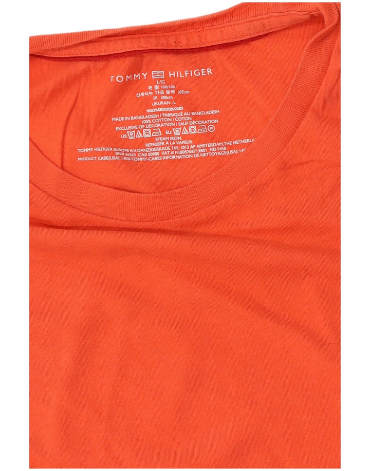 Tommy Hilfiger Herren T-Shirt Top Large Orange Baumwolle