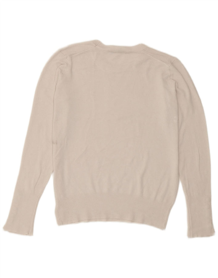 Zara Damen-Pullover mit Rundhalsausschnitt, Größe 44, Weiß