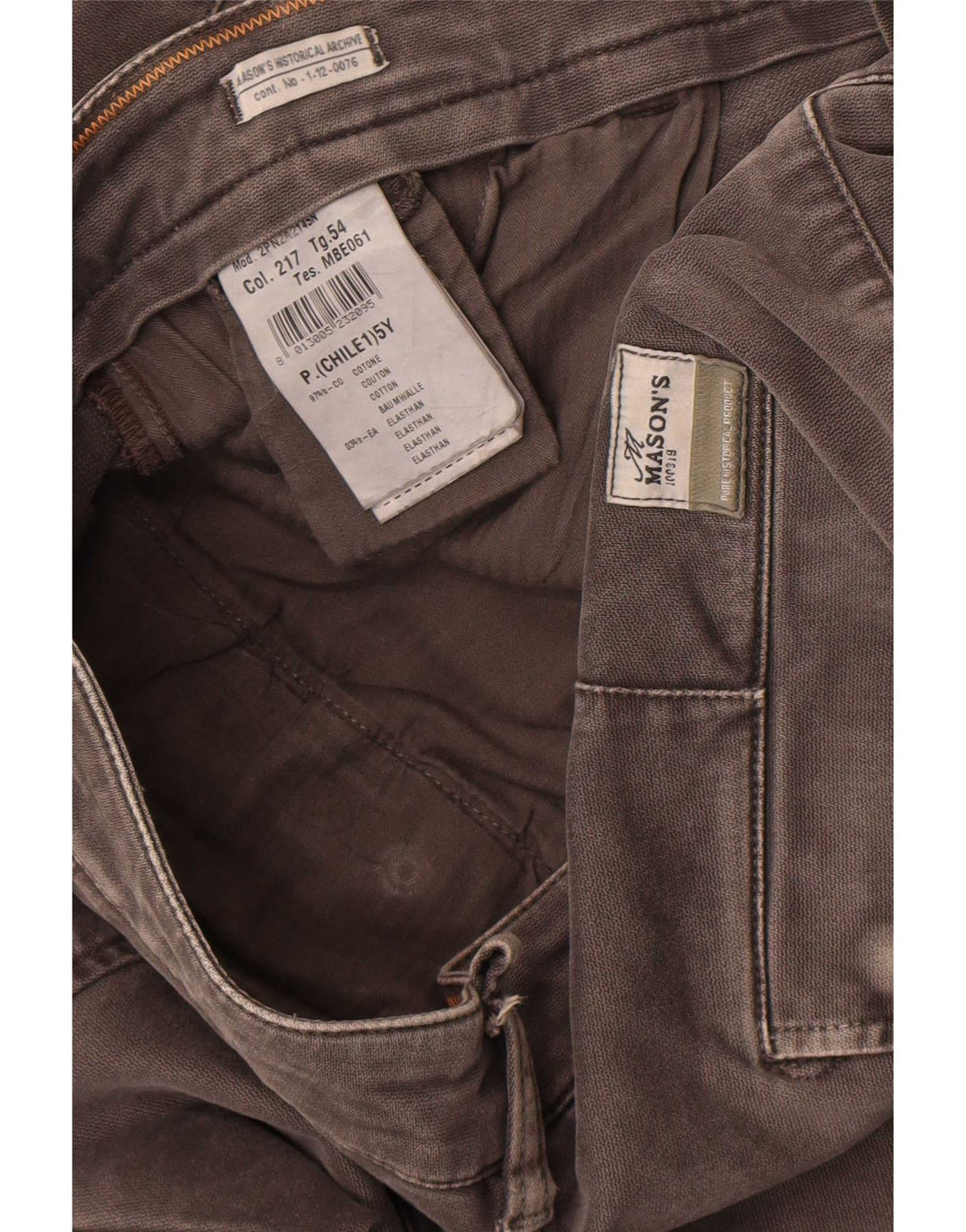 Masons Herren Slim Fit Cargo-Hose W36 L34 Grau Baumwolle