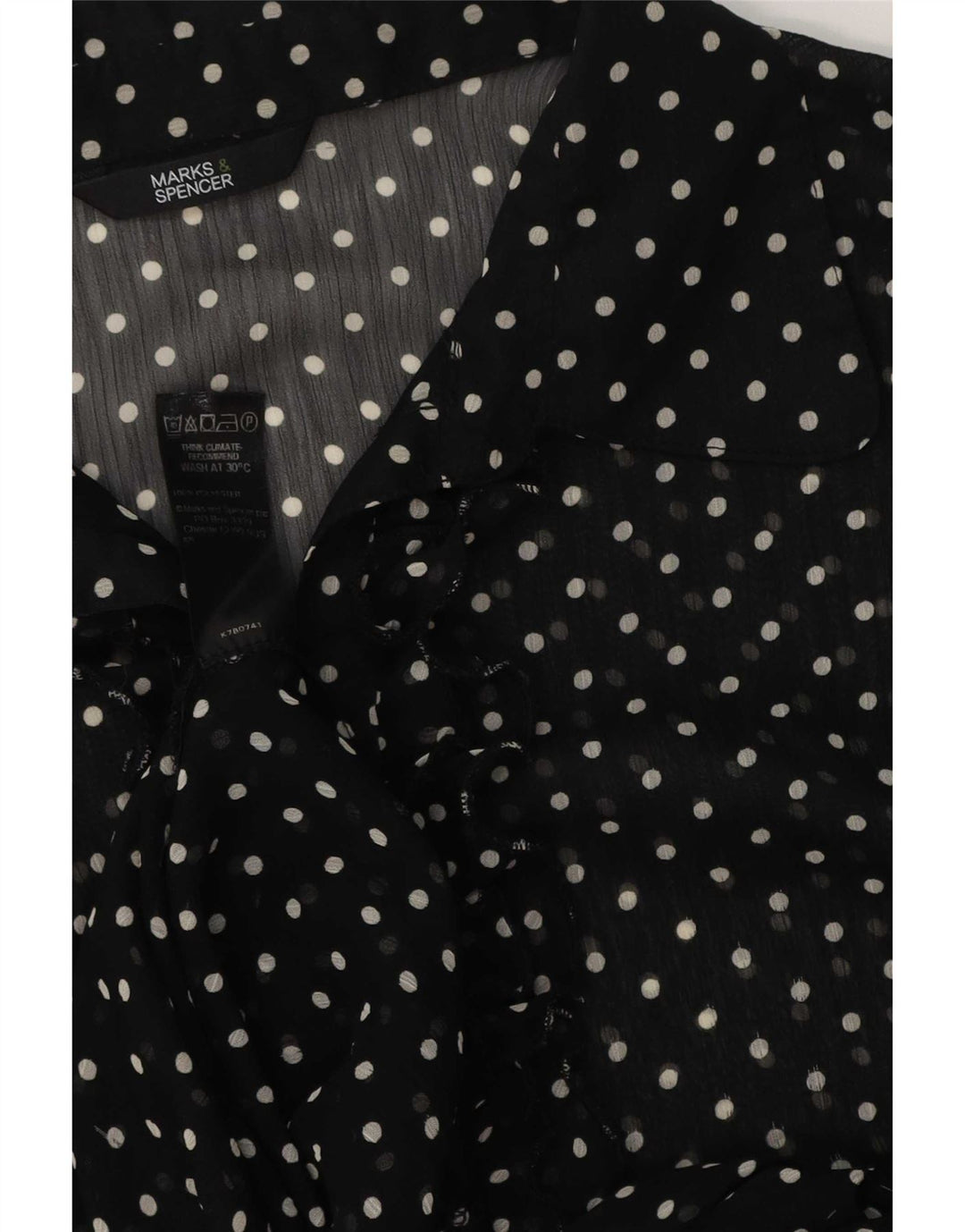 Durchsichtiges A-Linien-Kleid für Damen von Marks & Spencer, Gr. 14, mittelschwarz gefleckt