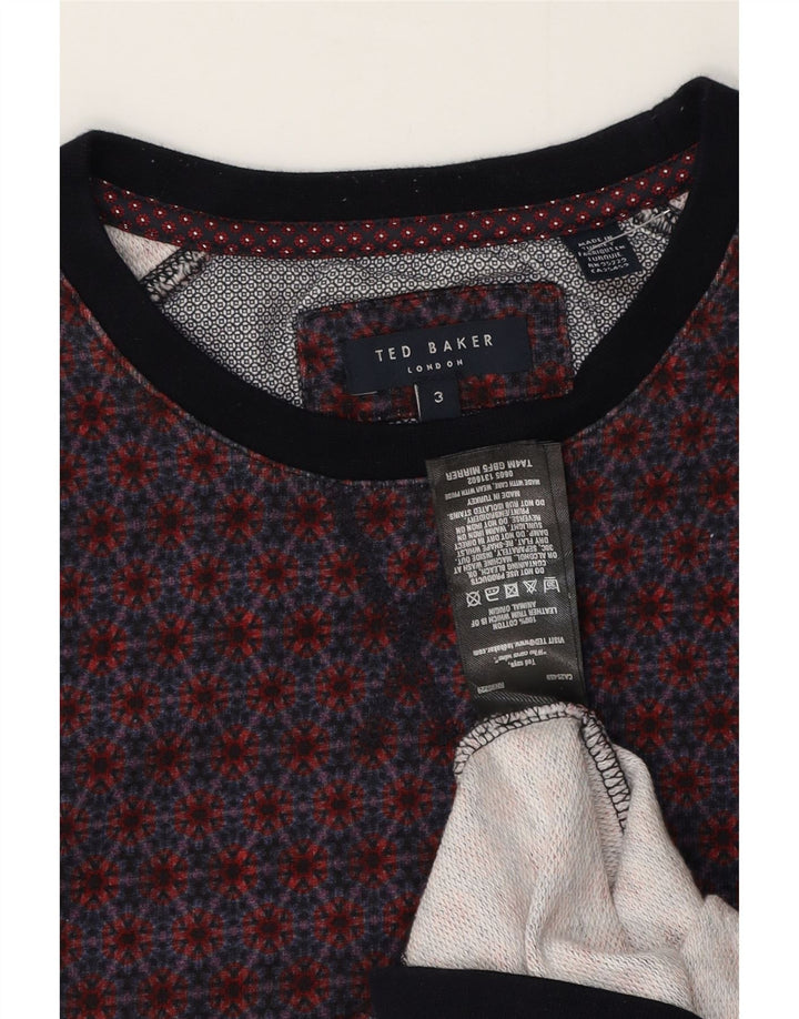 Ted Baker Herren-Pullover mit Rundhalsausschnitt, Größe 3, mittelgroß, mehrfarbig, Blumenmuster
