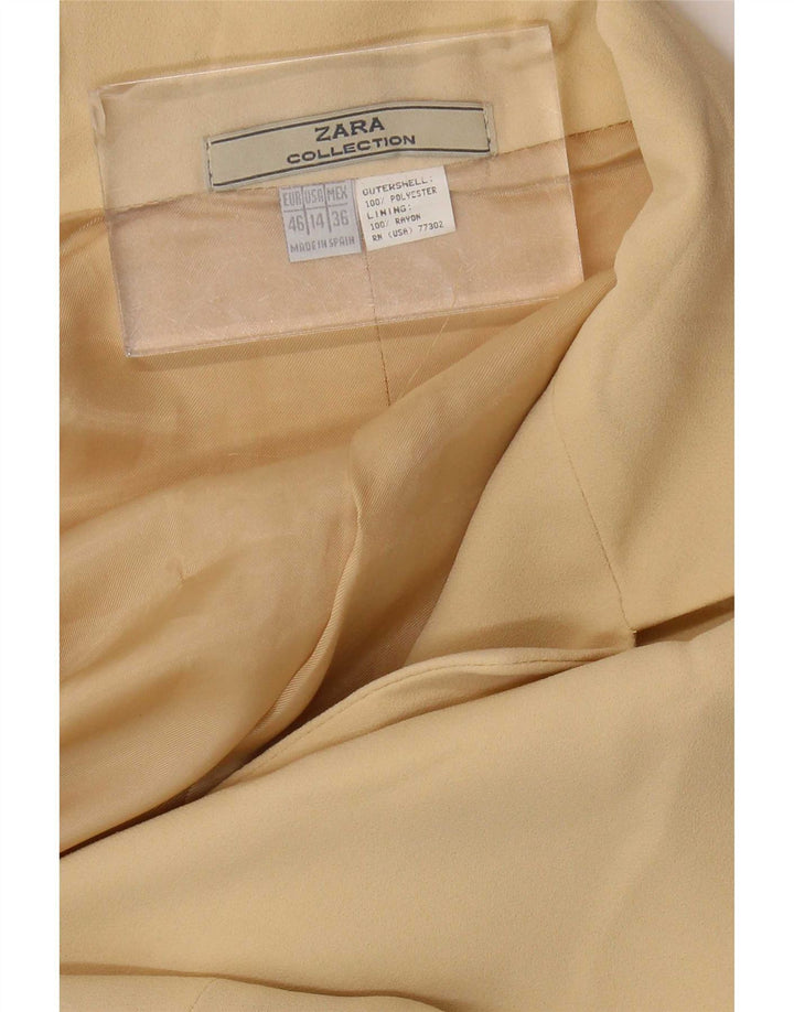 Zara Damen 2-Knopf-Blazerjacke US 14 XL Beige Polyester