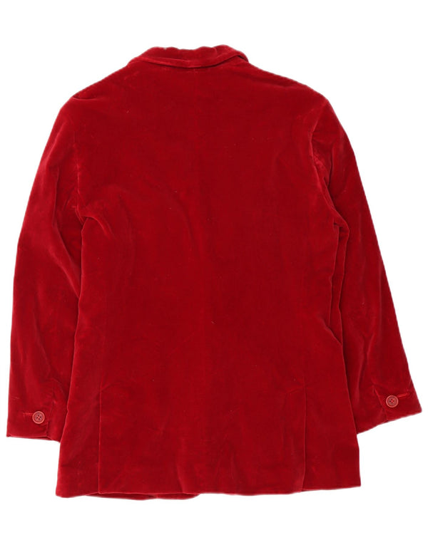 Max Mara Damen Weekend 2-Knopf-Samt-Blazer-Jacke, UK 14, Mittelrot