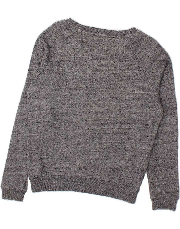 SUPERDRY Womens Oversized Graphic Sweatshirt Jumper UK 10 Small Grey Vintage Superdry and Second-Hand Superdry from Messina Hembry 