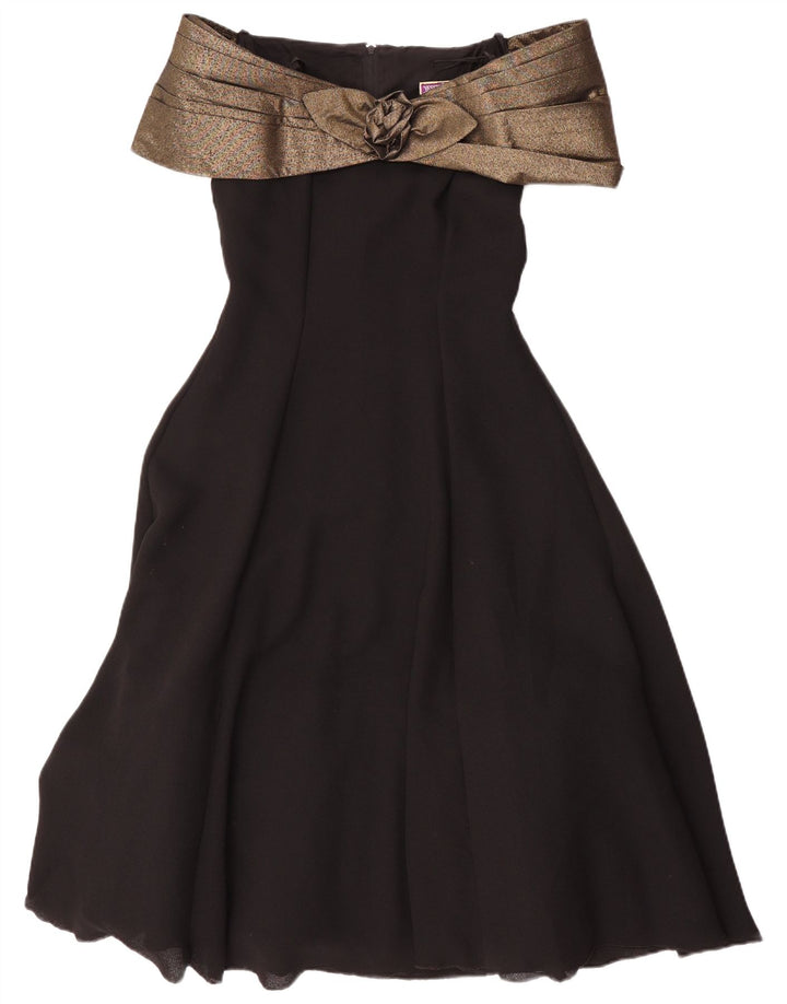 Yessica schulterfreies Damenkleid, EU 36, S, Schwarz, Colourblock-Polyester