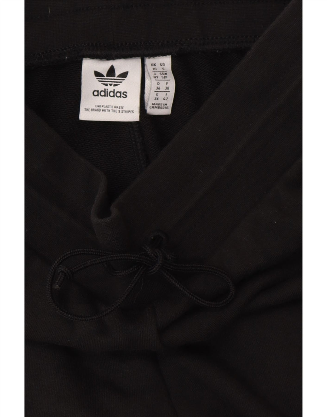 ADIDAS Damen Trainingshose Jogger UK 10 Small Schwarz Baumwolle