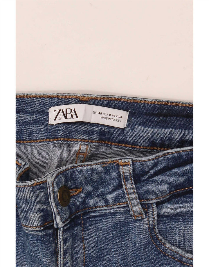 Zara Damen Graphic Skinny Jeans EU 40 Medium W30 L28 Blau