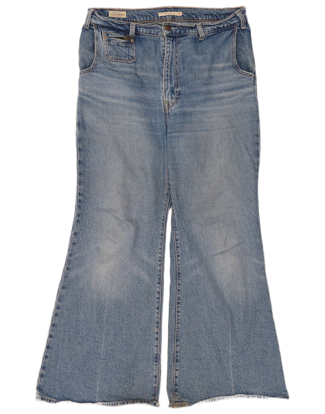 Levi's Damen Ribcage Bell Flared Jeans W31 L30 Blaue Baumwolle