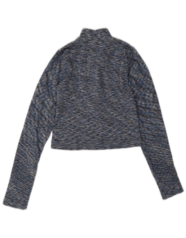 Urban Outfitters Damen Crop Top Langarm UK 8 Small Blau meliert
