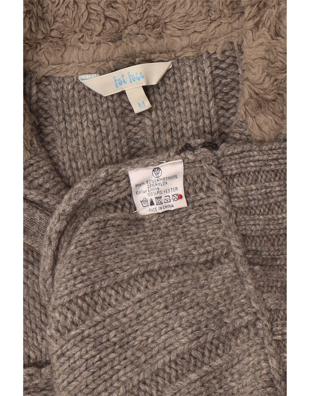 Fat Face Herren-Pullover mit Reißverschluss am Hals, mittelgraue Wolle