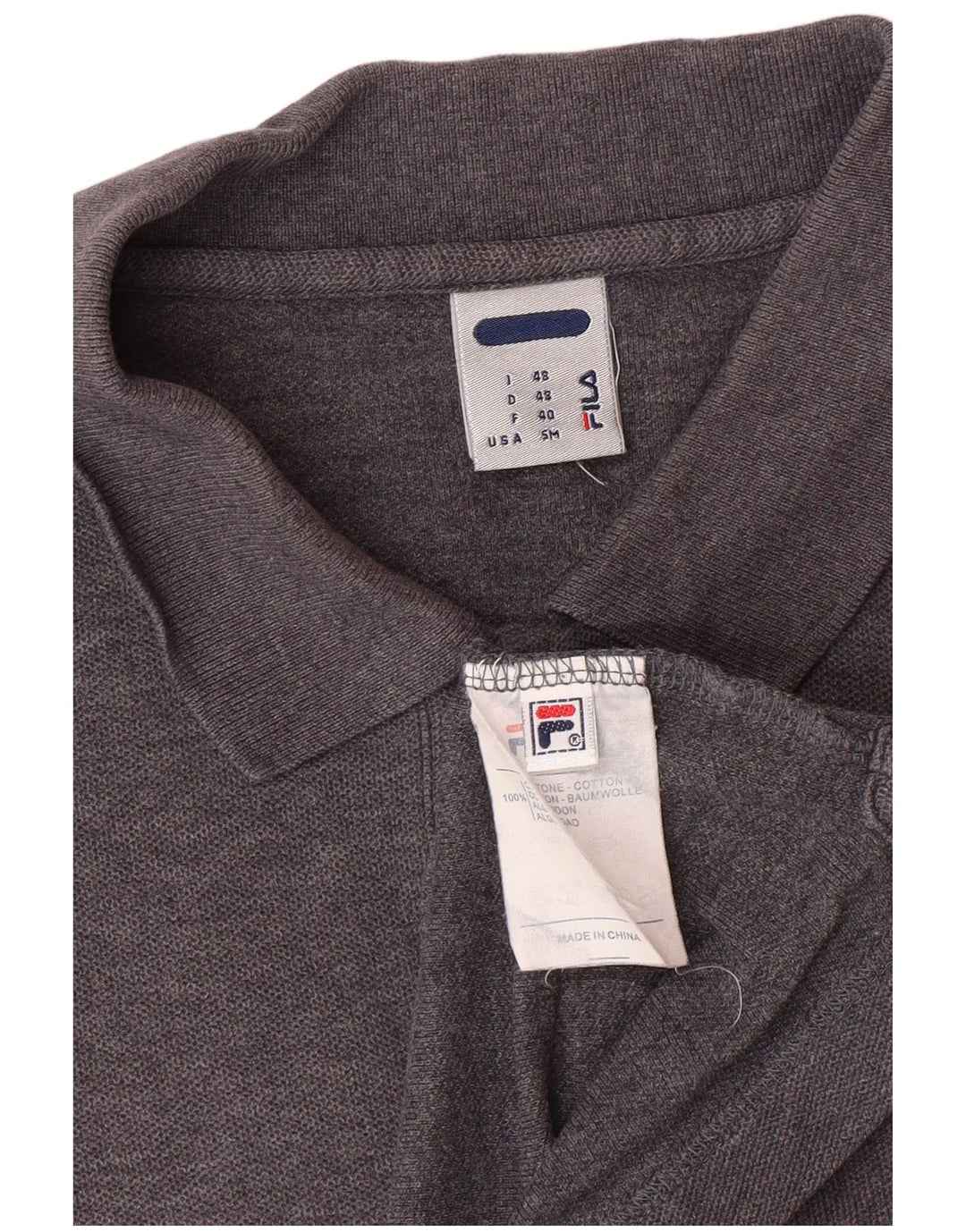 FILA Herren Poloshirt IT 48 Small Grau Baumwolle