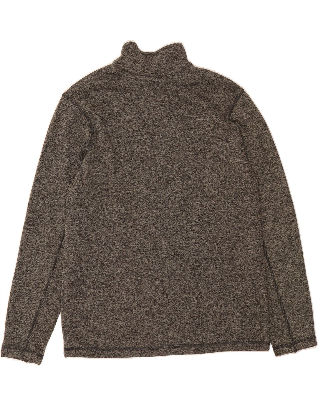 EDDIE BAUER Mens Zip Neck Sweatshirt Jumper Large Grey Flecked Polyester Vintage Eddie Bauer and Second-Hand Eddie Bauer from Messina Hembry 