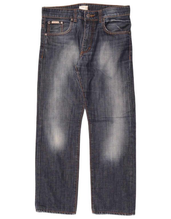 Calvin Klein Damen Straight Jeans W30 L29 Blaue Baumwolle