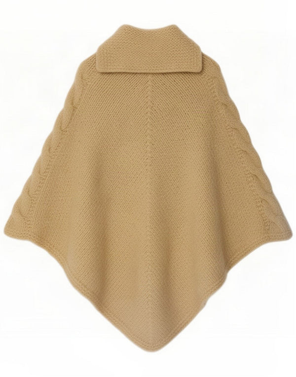 Vintage Womens Poncho Jumper One Size Beige Classic