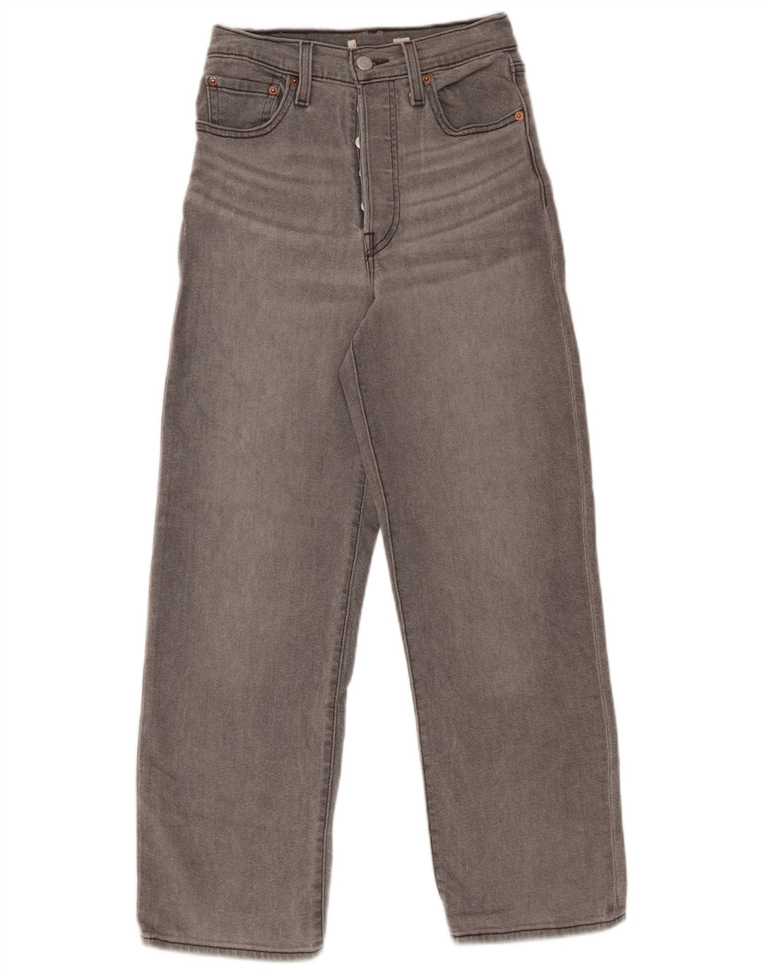 LEVI'S Damen-Jeans mit hoher Taille und weitem Bein, W24 L27, Grau