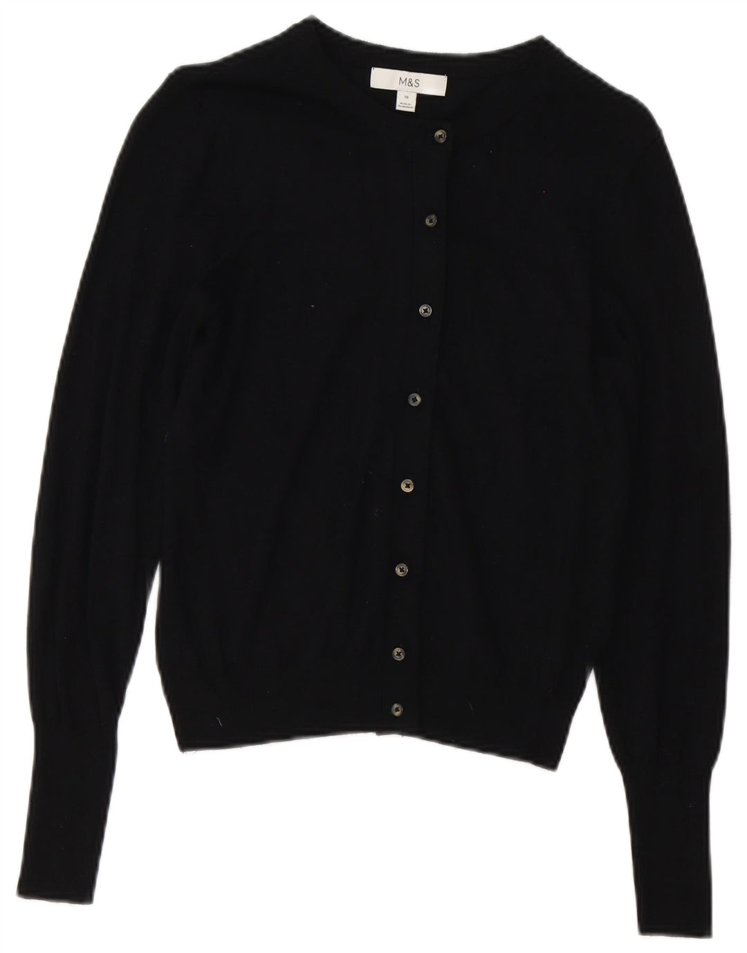 Marks & Spencer Damen-Cardigan-Pullover UK 10 Small Schwarze Viskose