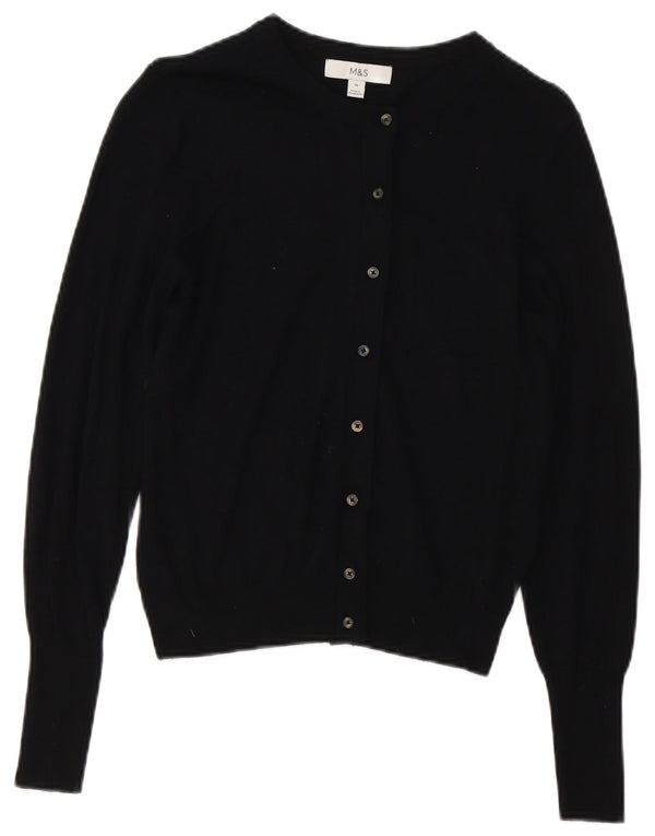 Marks & Spencer Damen-Cardigan-Pullover UK 10 Small Schwarze Viskose