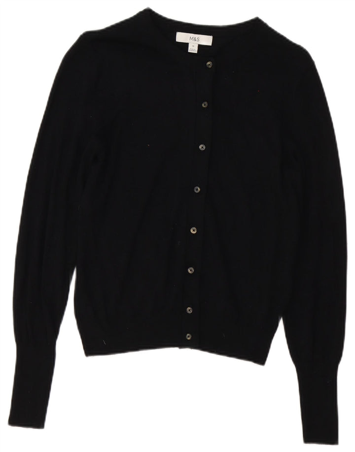 Marks & Spencer Damen-Cardigan-Pullover UK 10 Small Schwarze Viskose
