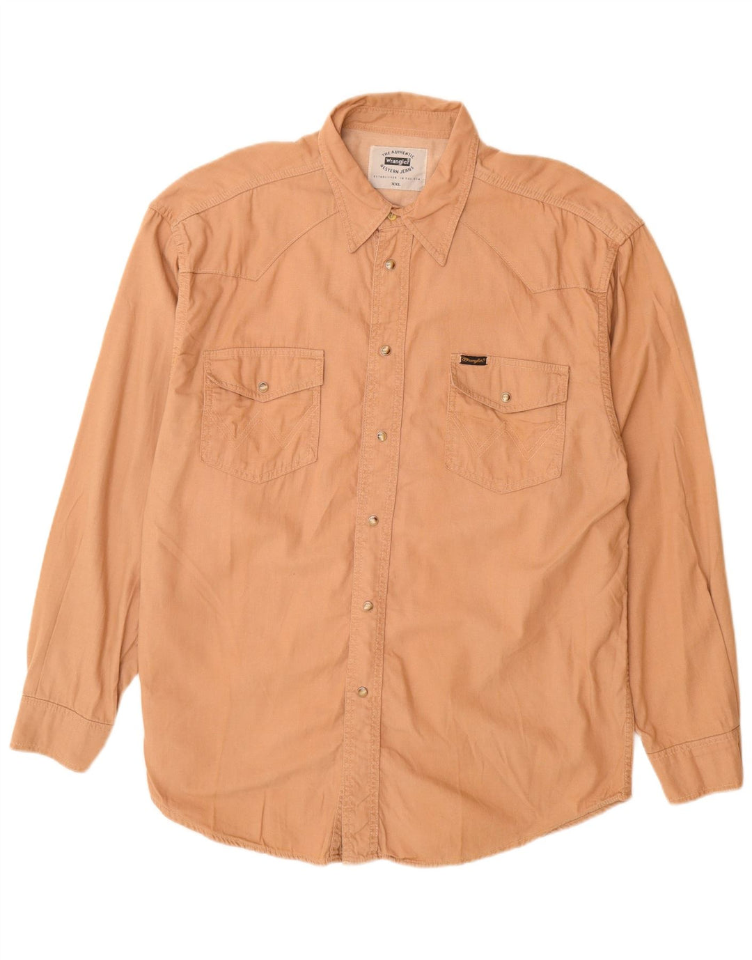 Wrangler Herrenhemd 2XL Beige Baumwolle