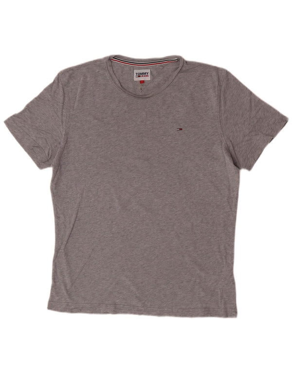 Tommy Hilfiger Herren T-Shirt Top Large Grau Baumwolle
