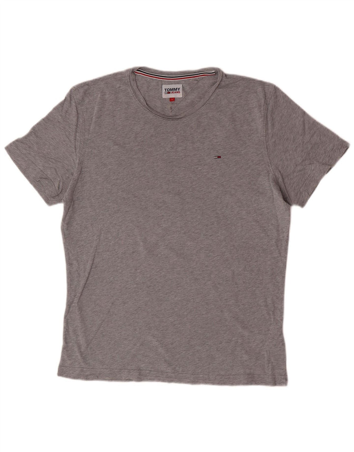 Tommy Hilfiger Herren T-Shirt Top Large Grau Baumwolle