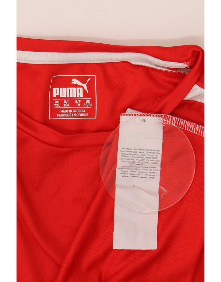 Puma T-Shirt für Jungen, 13–14 Jahre, rotes Farbblock-Polyester