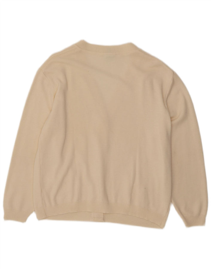 VINTAGE Damen Strickjacke Pullover UK 12 Medium Beige