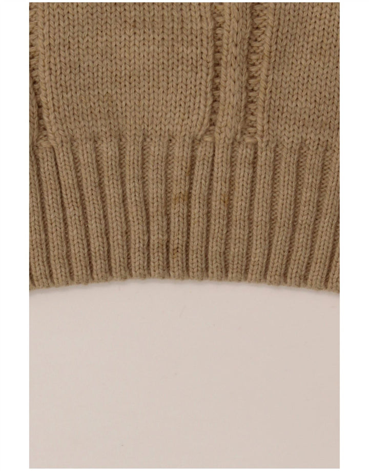 VINTAGE Rollkragenpullover für Herren, Größe 52, groß, beige, Polyacryl