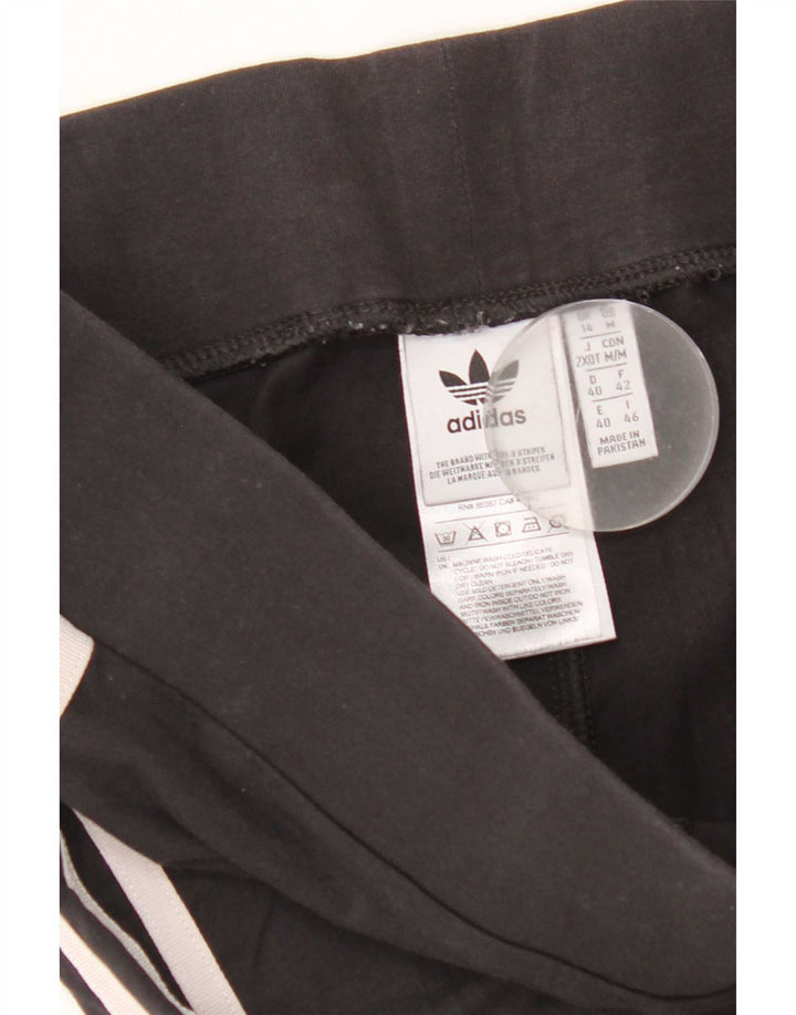 Adidas Damen Leggings UK 14 Medium Schwarz Baumwolle