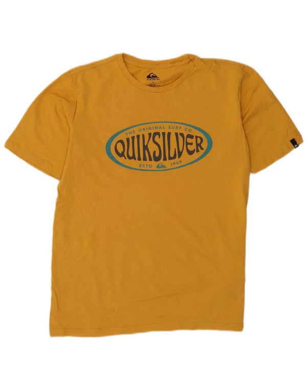 Quiksilver Jungen-T-Shirt mit normaler Passform, Grafik, 15–16 Jahre, gelbe Baumwolle