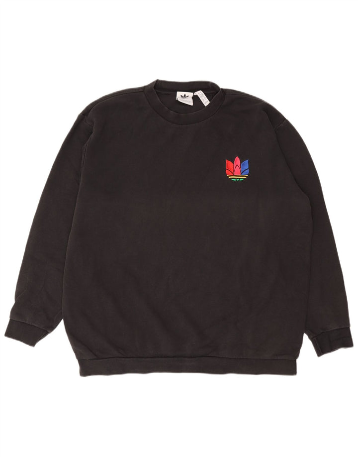 ADIDAS Herren Sweatshirt Pullover Große schwarze Baumwolle