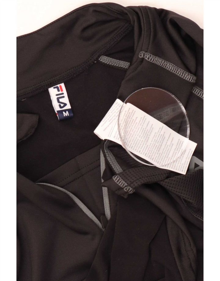 Fila Herren-Pullover-Trainingsanzugoberteil mit Reißverschluss, Mittelschwarzes Polyester