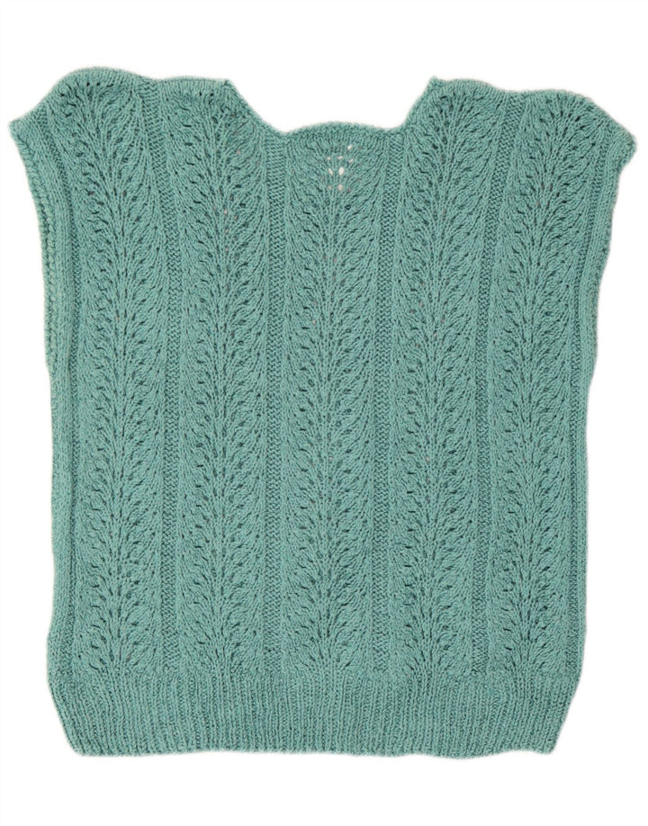 Vintage Damen Weste Tank Top UK 14 Large Grün