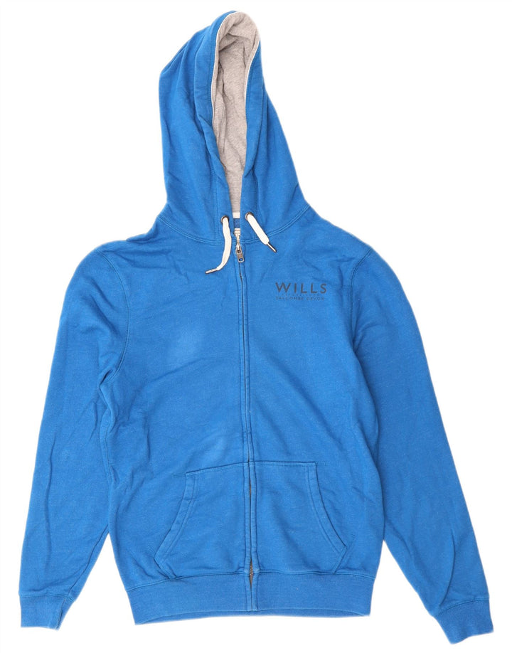 JACK WILLS Herren Salcombe Devon Classic Fit Kapuzenpullover mit Reißverschluss, klein, Blau