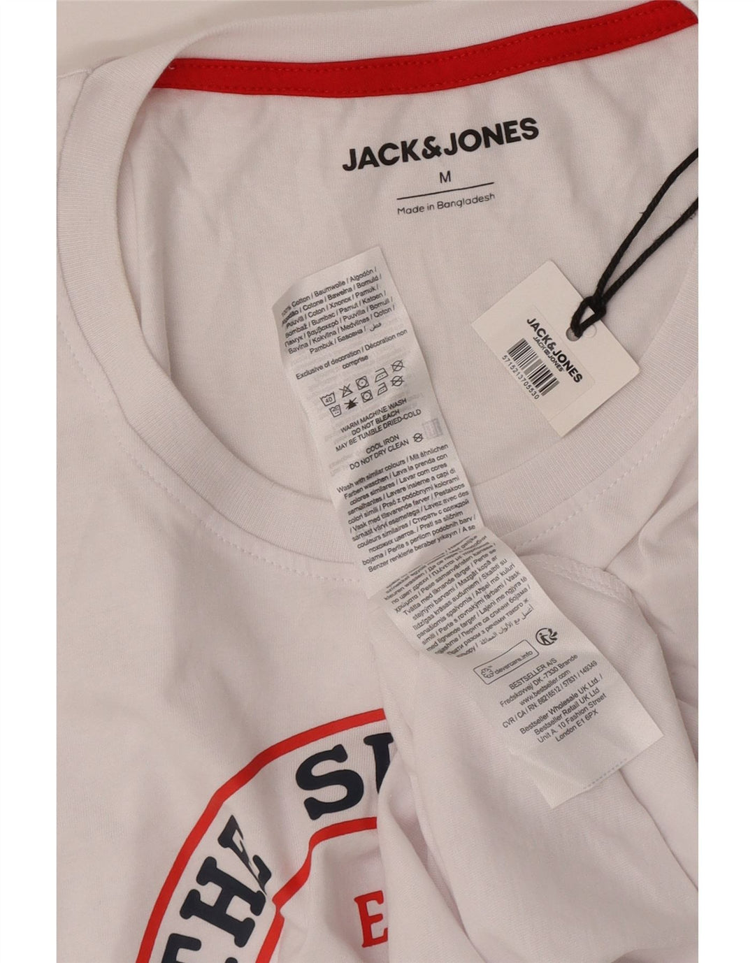 Jack & Jones Herren-T-Shirt mit Grafik, mittelweiße Baumwolle