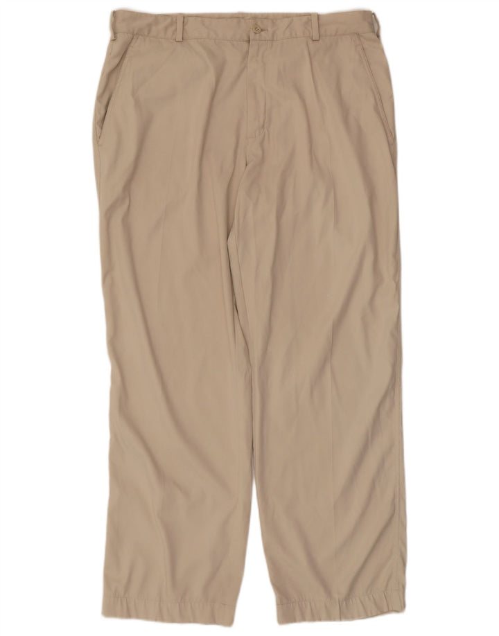 NIKE Herren gerade Chinohose W34 L30 Beige Polyester