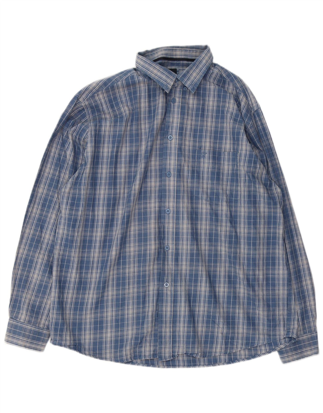 James Pringle Herren-Flanellhemd XL, blau kariert, Baumwolle