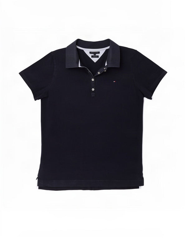 Tommy Hilfiger Damen-Poloshirt mit klassischer Passform, UK 18, XL, Marineblau, Baumwolle
